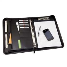 Monolith A4 Conference Folder and Pad Clip Leather Look Black 2926