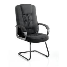 Moore | Moore Cantilever Visitor Chair Black Fabric With Arms KC0149