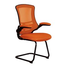 Luna | Nautilus Designs Luna Designer High Back Mesh Orange Cantilever