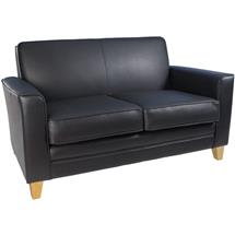 Top Brands | Newport 2 Seater Leather Faced Reception Sofa Black - N3562