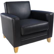 Reception Chairs | Newport Leather Faced Reception Armchair Black - N3561