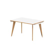 Oslo 1200mm Single Starter Desk White Top Natural Wood Edge White