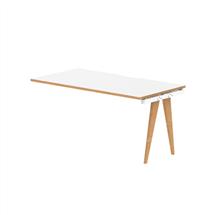 Oslo 1400mm Single Row Extension Kit White Top Natural Wood Edge White