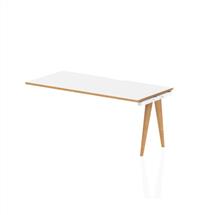 Oslo 1600mm Single Row Extension Kit White Top Natural Wood Edge White