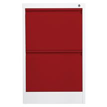 Phoenix FC Series 2 Drawer Filing Cabinet Grey Body Red Drawers with