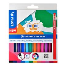 Pilot Frixion Ball Stick Rollerball Pens 0.7mm Tip Assorted (Pack 12)