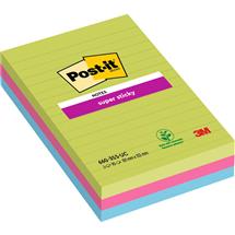 Postit Super Sticky Notes 102x152mm Ruled 90 Sheets Ultra Colours