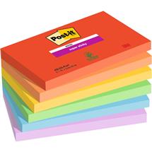 Post it Super Sticky Notes Playful Colours 76x127mm 90 Sheets (Pack 6)