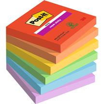 Post it Super Sticky Notes Playful Colours 76x76mm 90 Sheets (Pack 6)