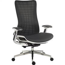 Quantum Mesh Back Executive Chair Chair Black with White Frame