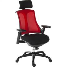 Rapport | Rapport Mesh Back Executive Office Chair with Fabric Seat Red/Black