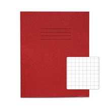 Rhino 8 x 6.5 Exercise Book 48 Page 10mm Squares S10 Red (Pack 100)