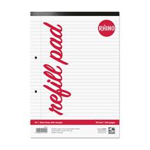 Rhino A4 Refill Pad 160 Page Feint Ruled 8mm With Margin (Pack 6)