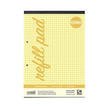 Rhino A4 Special Refill Pad 100 Page 7mm Squared Yellow Tinted Paper