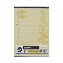 Rhino A4 Special Refill Pad 50 Leaf Feint Ruled 8mm With Margin Yellow