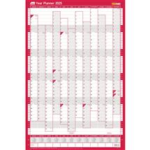 Sasco 2025 Compact Year Wall Planner 610W x 405mmH Portrait With Wet