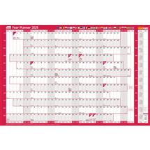 Sasco 2025 EU Year Wall Planner 915W x 610mmH With Wet Wipe Pen &