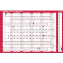 Sasco 2025 Super Compact Year Wall Planner 400W x 285Hmm With Wet Wipe