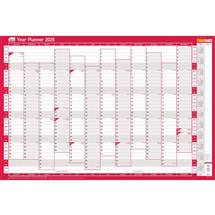 Sasco 2025 Vertical Year Wall Planner 915W x 610mmH With Wet Wipe Pen