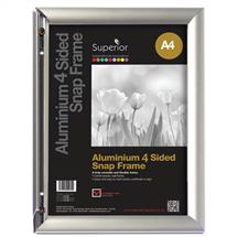 Seco A4 Brushed Aluminium Snap Frame Silver - AM9 | In Stock