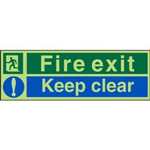 Seco Photoluminescent Safe Procedure Safety Sign Fire Exit Keep Clear