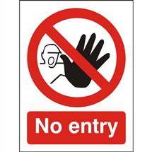 Seco Prohibition Safety Sign No Entry Semi Rigid Plastic 150 x 200mm