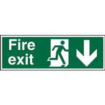 Seco Safe Procedure Safety Sign Fire Exit Man Running and Arrow