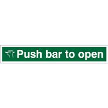 Seco Safe Procedure Safety Sign Push Bar To Open Semi Rigid Plastic