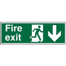 Seco Safe Prodecure Safety Sign Fire Exit Man Running Right and Arrow