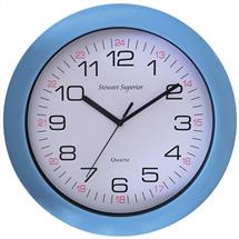 Seco Sandhurst Quartz Wall Clock 300mm Diameter with Blue Surround