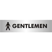 Seco Sliding Sign GENTLEMEN Reversed Printed Acrylic Door Sign Brushed