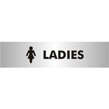 Seco Sliding Sign LADIES Reversed Printed Acrylic Door Sign Brushed