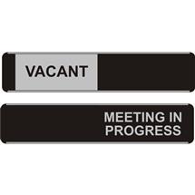 Seco Sliding Sign VACANT/MEETING IN PROGRESS Door Sign Brushed