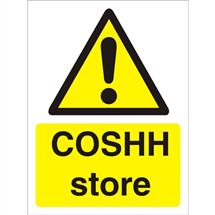 Seco Warning Safety Sign COSHH Store Self Adhesive Vinyl 150 x 200mm