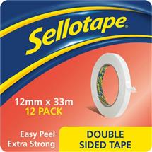 Sellotape Easy Peel Extra Strong Double Sided Tape 12mm x 33m (Pack