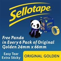 Sellotape Original Easy Tear Extra Sticky Golden Tape 24mm x 66m (Pack