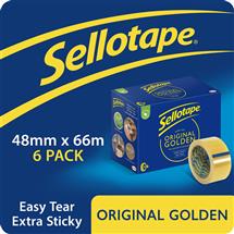 Sellotape Original Easy Tear Extra Sticky Golden Tape 48mm x 66m (Pack