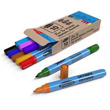 Showme Drywipe Marker Fine Tip Slim Barrel Assorted Colours (Pack 10)