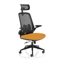 Sigma Executive Mesh Back Office Chair Bespoke Fabric Seat Senna