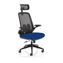 Sigma Executive Mesh Back Office Chair Bespoke Fabric Seat Stevia Blue