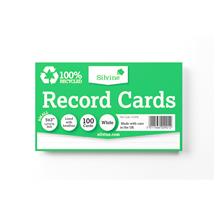 Silvine 100 Recycled Flash Revision Cards 127 x 76mm Ruled (Pack 10)