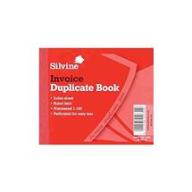 Silvine 102x127mm Duplicate Invoice Book Carbon Ruled 1100 Taped Cloth