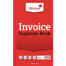 Silvine 210x127mm Duplicate Invoice Book Carbon Ruled 1100 Taped Cloth