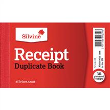 Silvine 63x106mm Duplicate Receipt Book Carbon Gummed Taped Cloth