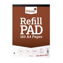 Silvine A4 Refill Pad Ruled 160 Pages Brown (Pack 6) - A4RPF