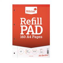 Silvine Refill Pads | Silvine A4 Refill Pad Ruled 160 Pages Red (Pack 6) - A4RPFM