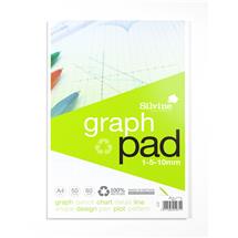 Silvine Recycled Graph Pad A4 Printed 1510mm 50 Sheets 100% Recycled