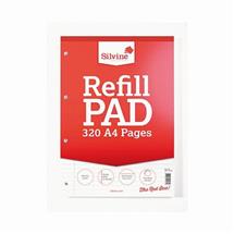 Silvine Refill Pad A4 320 Page Punched 4 Holes Lined With Margin Red