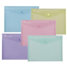 Snopake ReBorn A5 Polyfile Popper Wallet with PressStud Closure Pastel