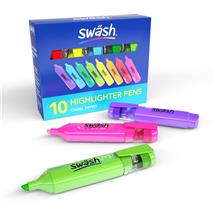 Swash Premium Highlighters Assorted Colours (Pack 10) - HLP10A